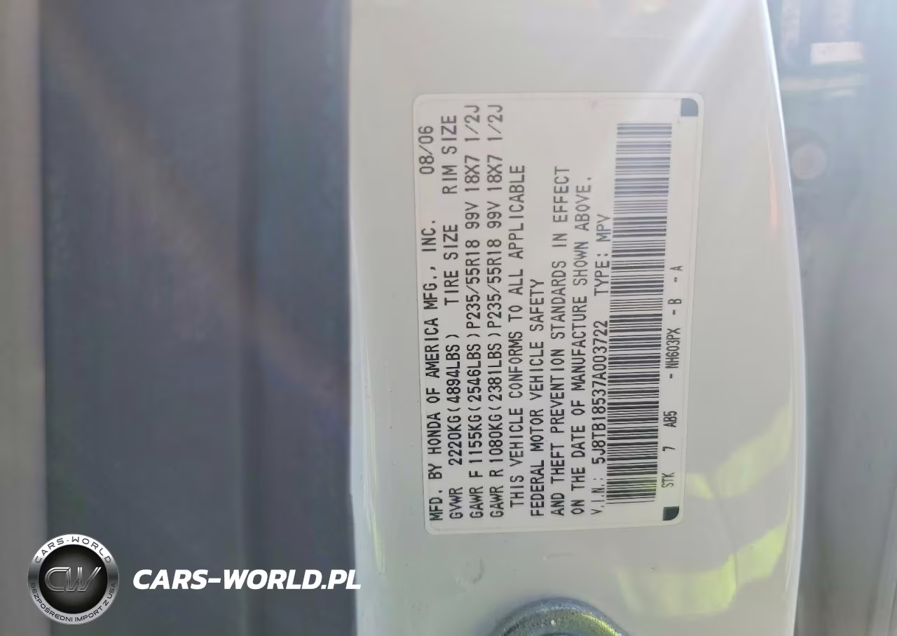 2007 Acura Rdx Technology VIN:5J8TB18537A003722 - 13