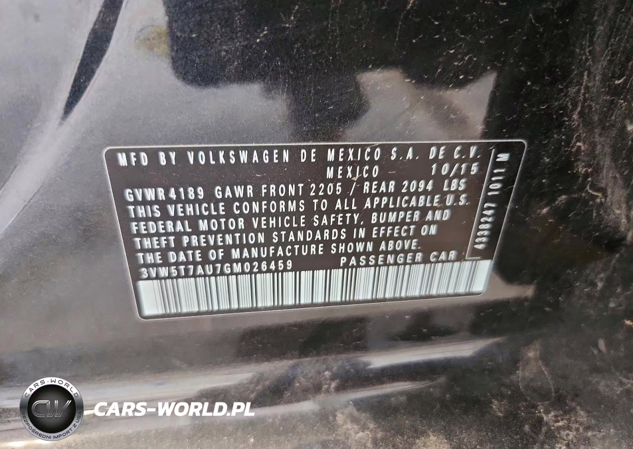 2016 Volkswagen Gti S-Se VIN:3VW5T7AU7GM026459 - 12