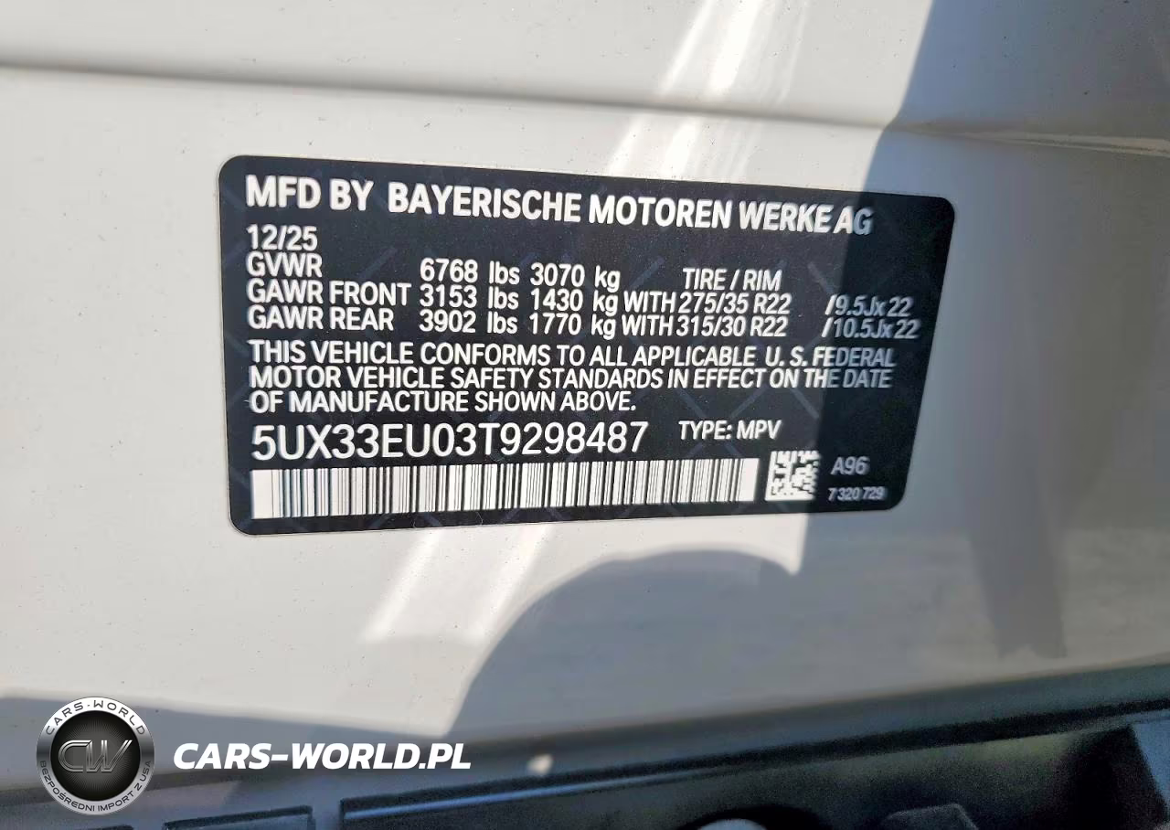 2026 BMW X5 M60I VIN:5UX33EU03T9298487 - 12