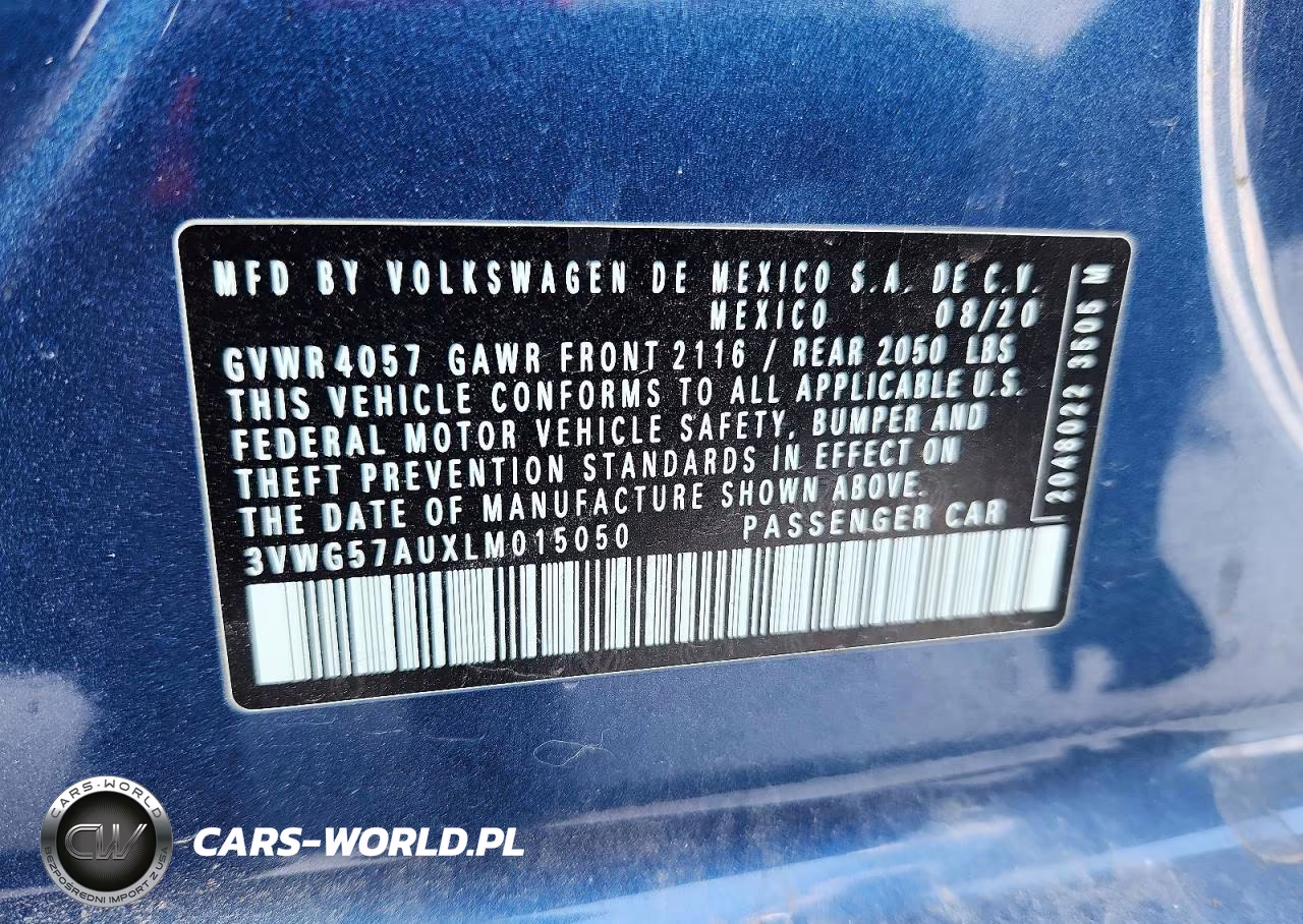 2020 Volkswagen Golf VIN:3VWG57AUXLM015050 - 13