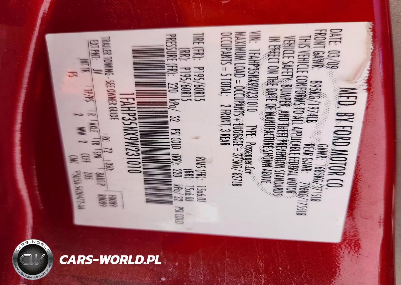 2009 Ford Focus Se VIN:1FAHP35NX9W231010 - 12