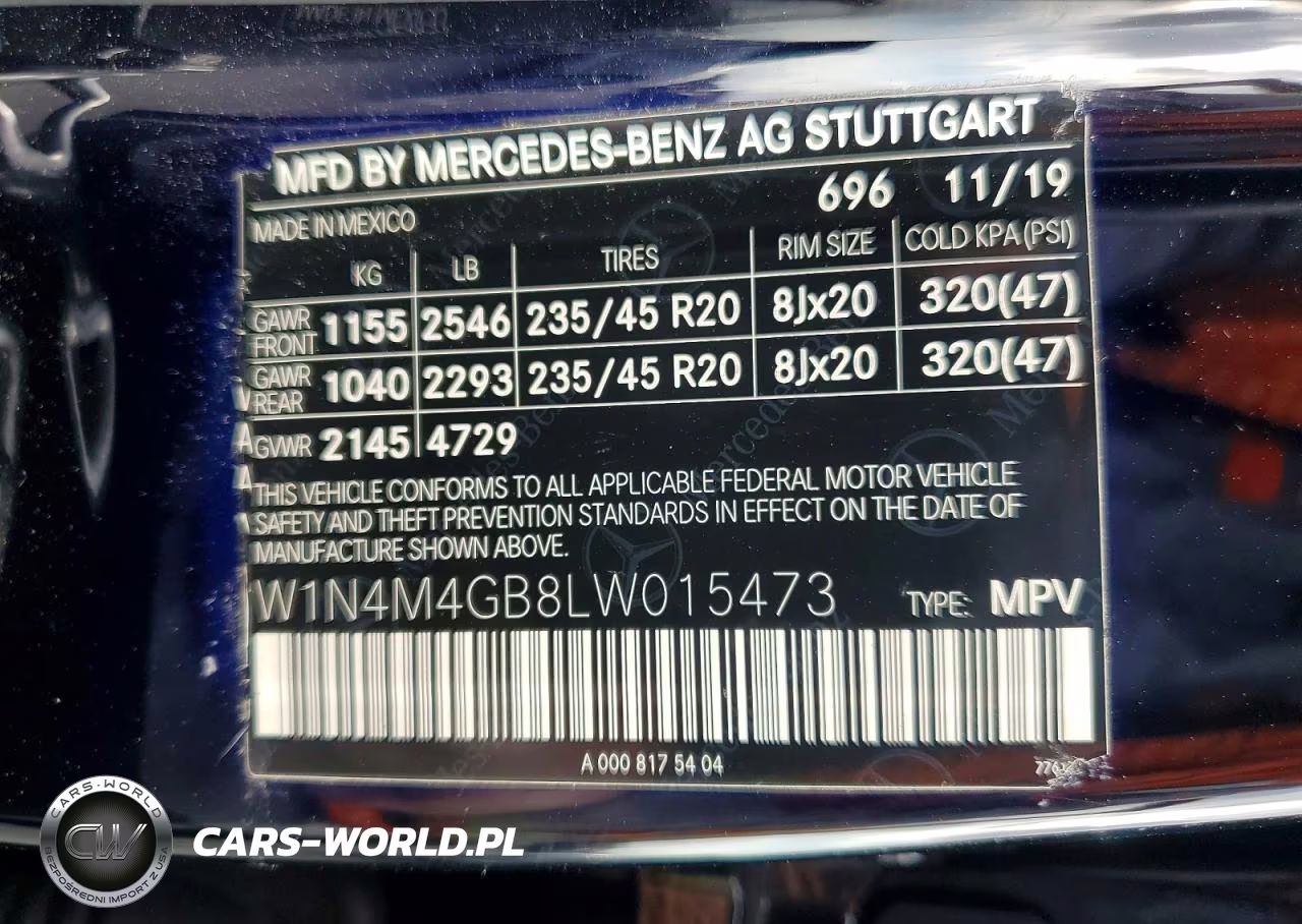 2020 Mercedes-Benz Glb 250 VIN:W1N4M4GB8LW015473 - 12