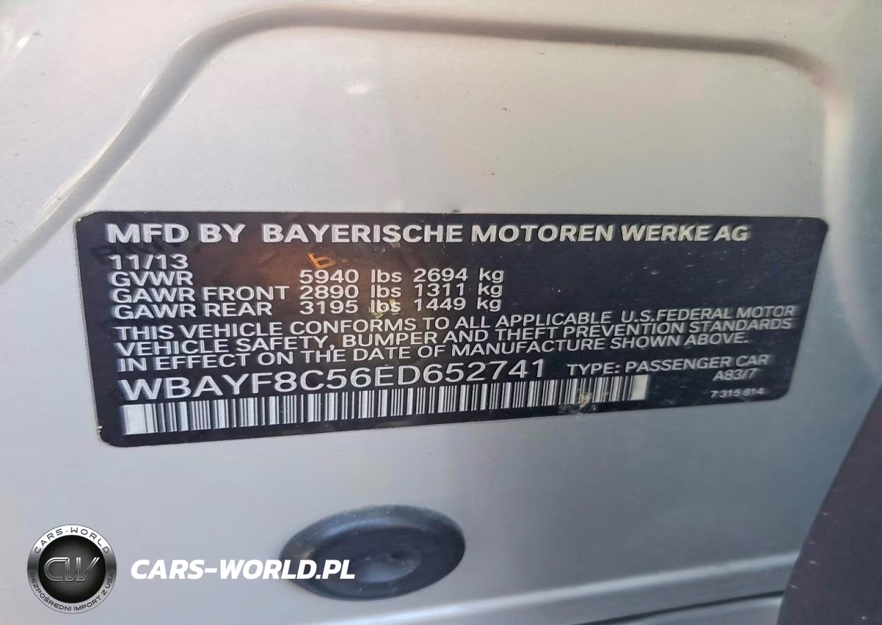 2014 BMW 750 Lxi VIN:WBAYF8C56ED652741 - 12
