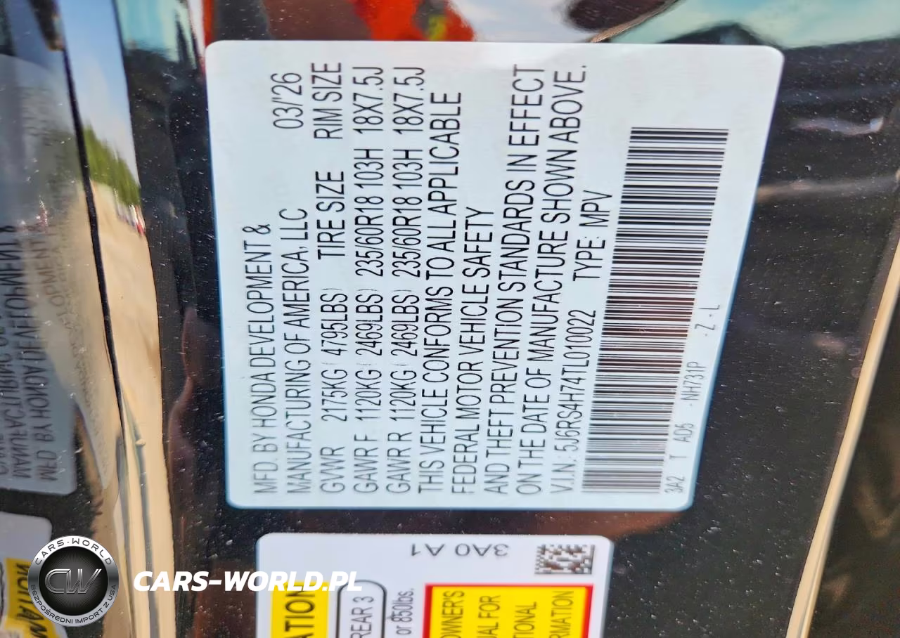 2026 Honda Cr-V Exl VIN:5J6RS4H74TL010022 - 14