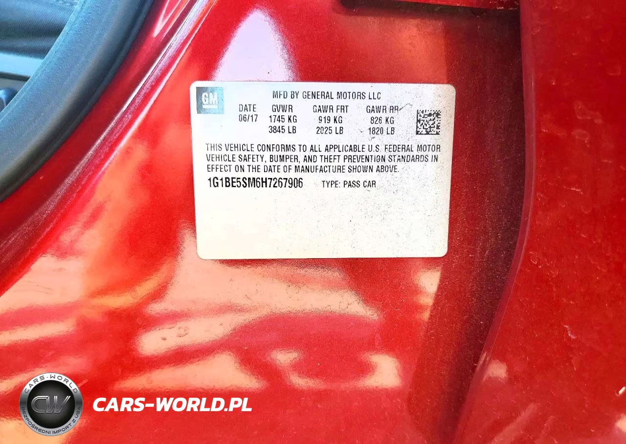 2017 Chevrolet Cruze Lt VIN:1G1BE5SM6H7267906 - 12