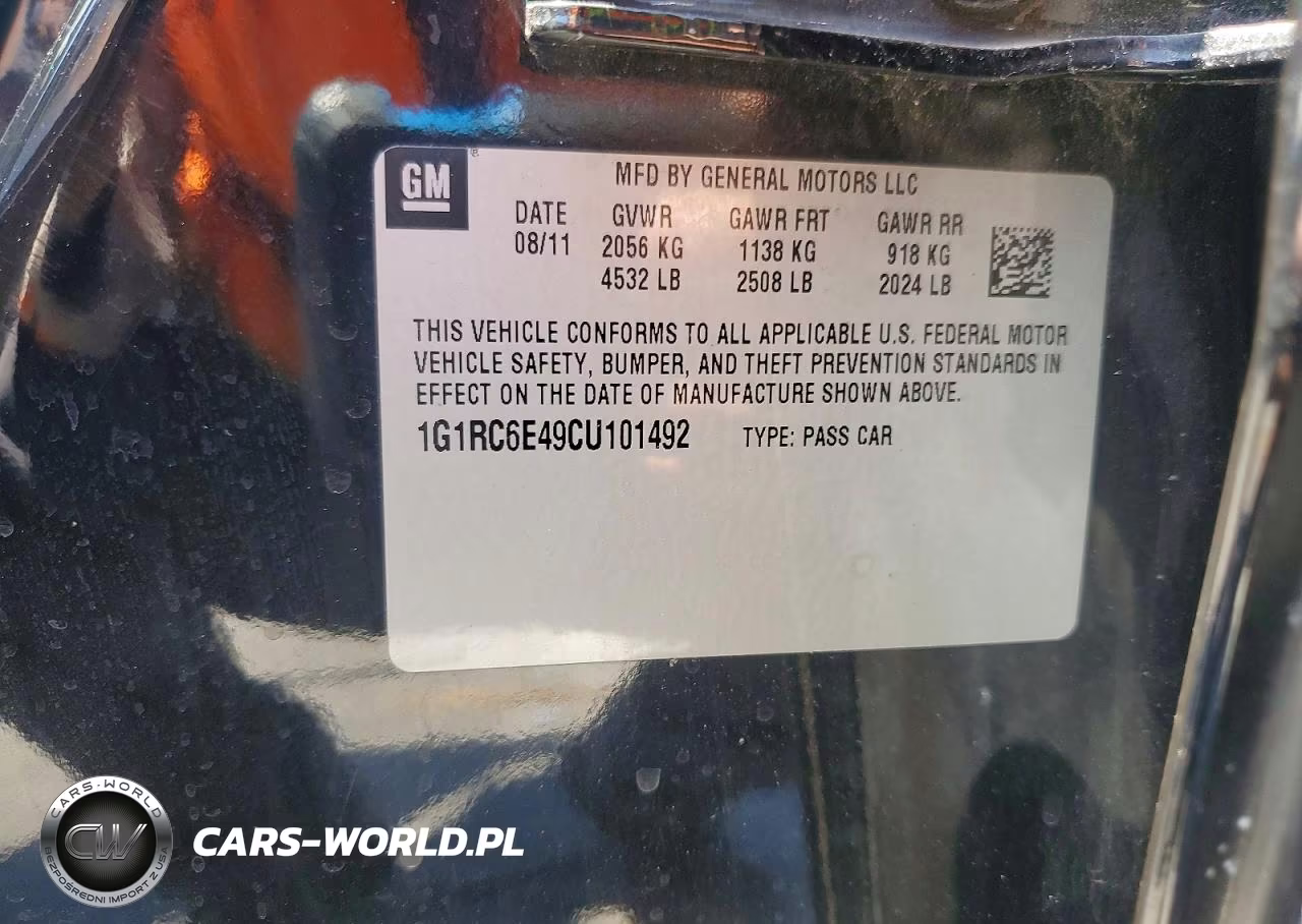 2012 Chevrolet Volt VIN:1G1RC6E49CU101492 - 12