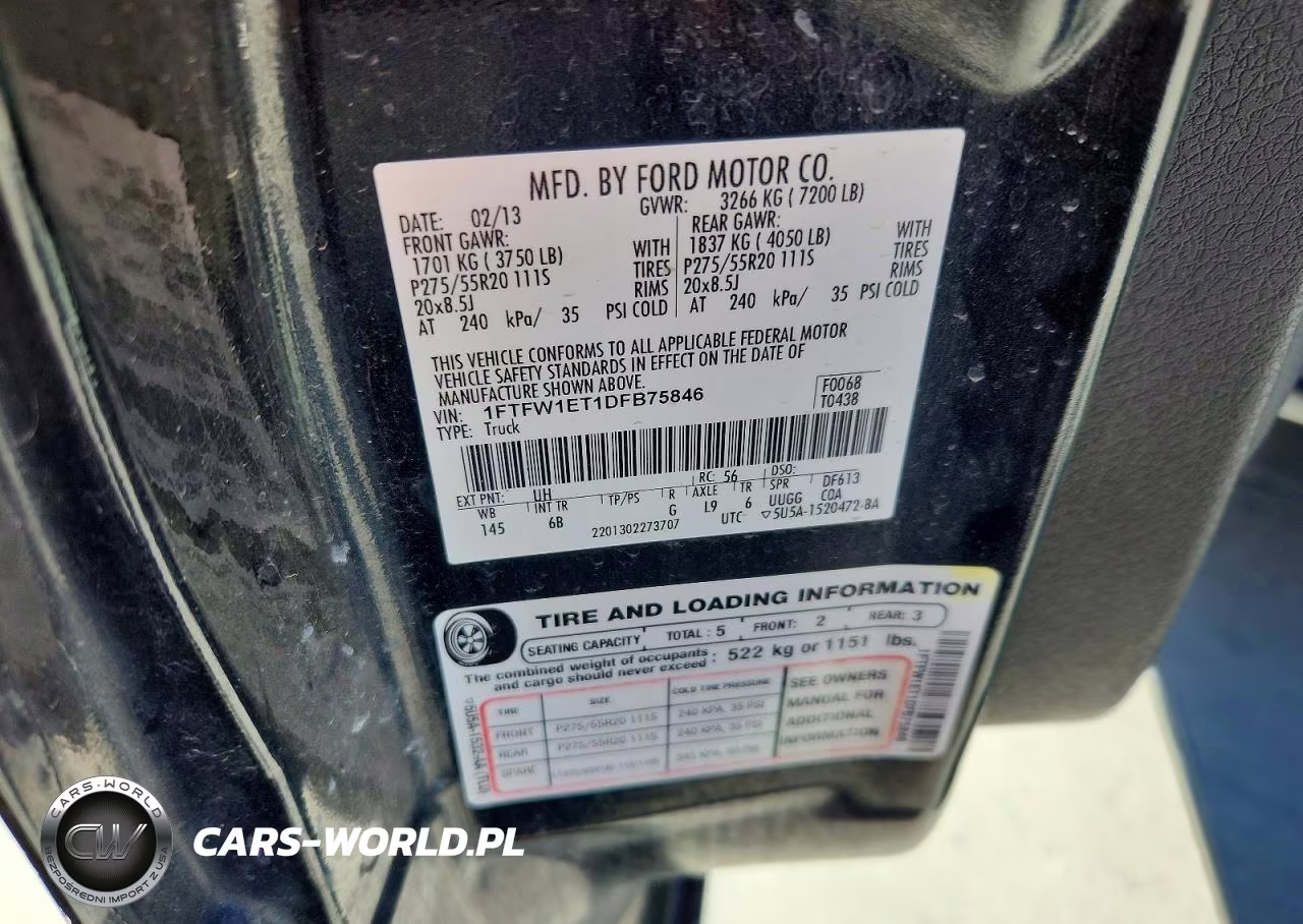 2013 Ford F150 Supercrew VIN:1FTFW1ET1DFB75846 - 12