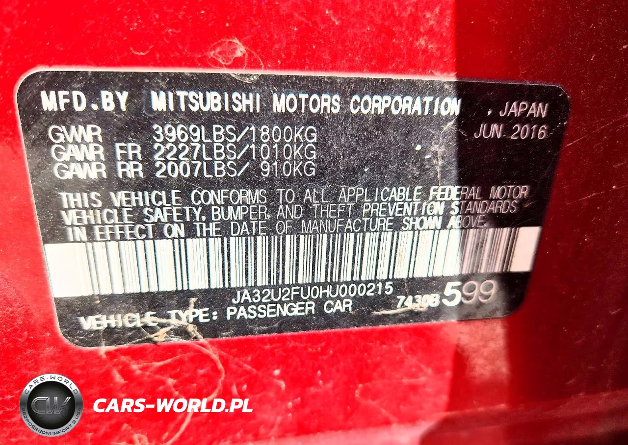 2017 Mitsubishi Lancer Es VIN:JA32U2FU0HU000215 - 12