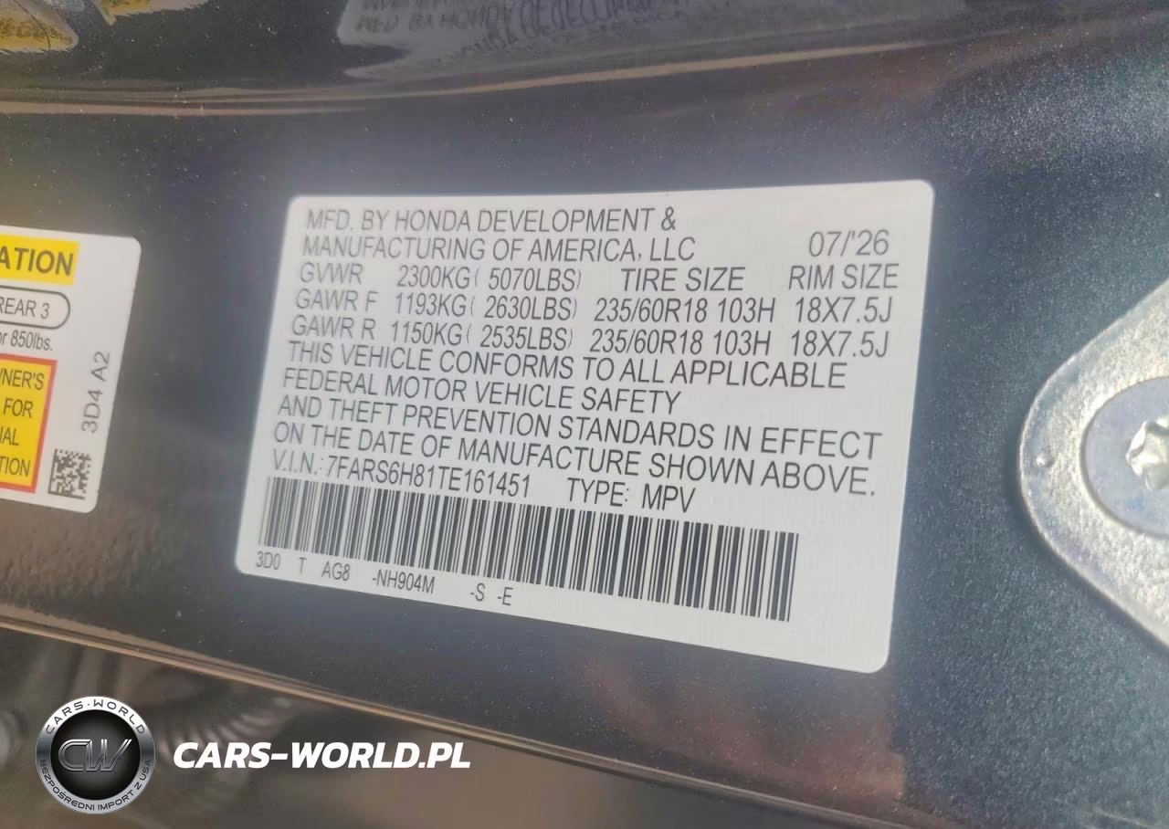 2026 Honda Cr-V Sport-L VIN:7FARS6H81TE161451 - 13