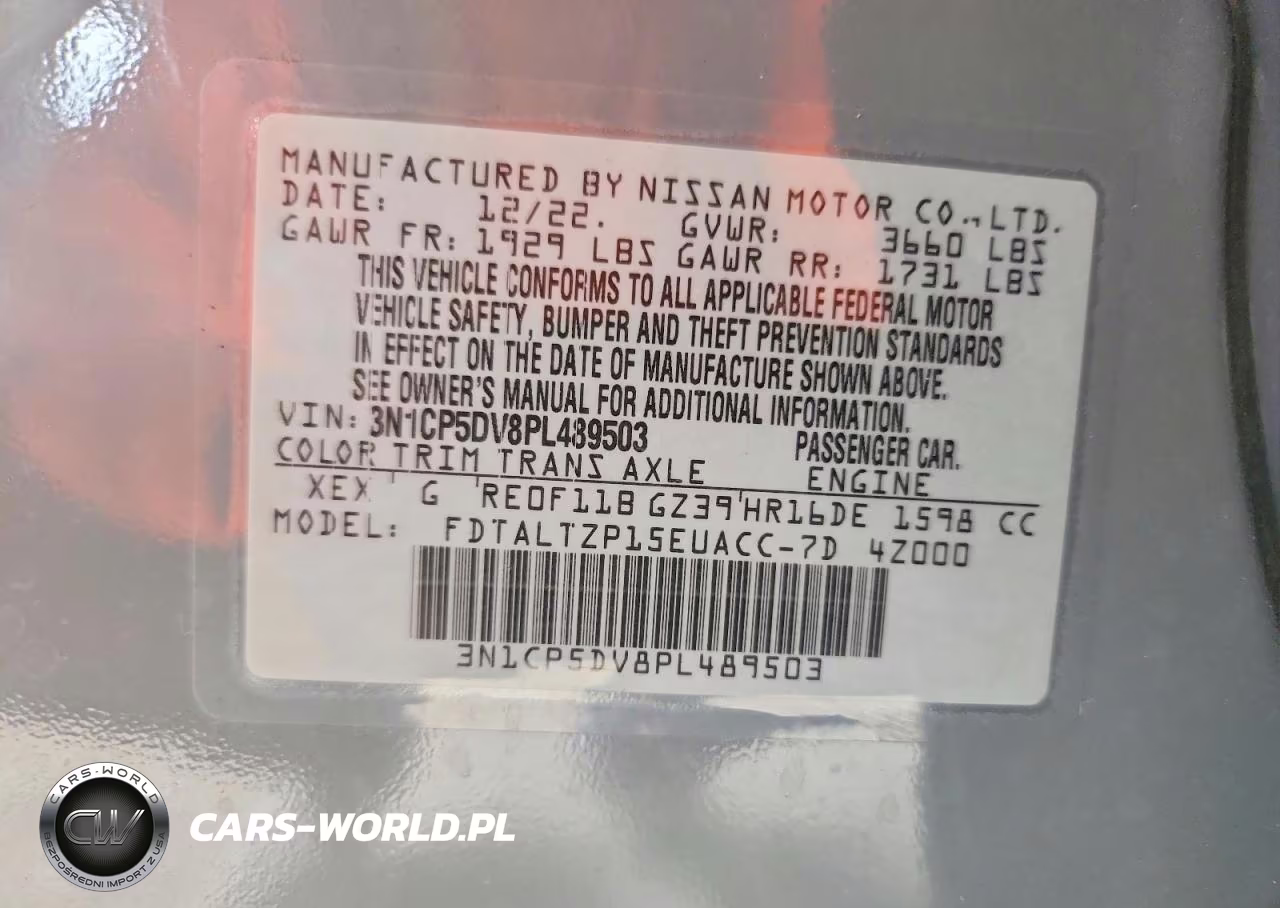 2023 Nissan Kicks Sr VIN:3N1CP5DV8PL489503 - 14