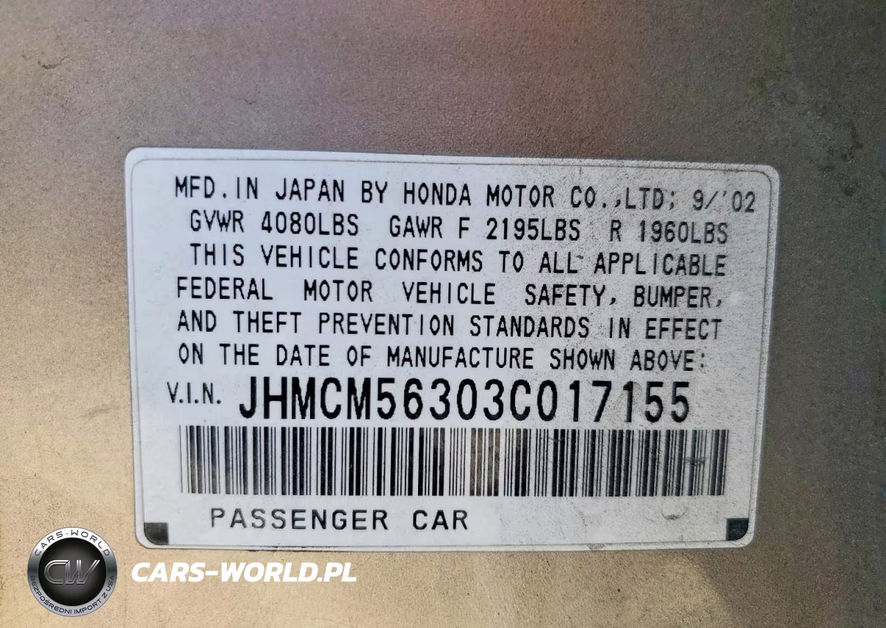 2003 Honda Accord Lx VIN:JHMCM56303C017155 - 13