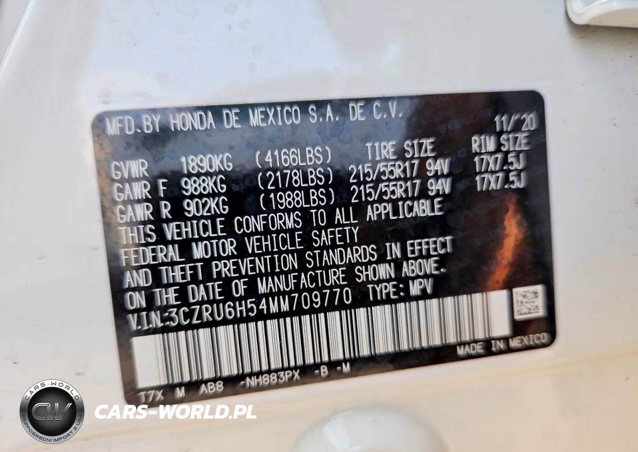 2021 Honda Hr-V Ex VIN:3CZRU6H54MM709770 - 14