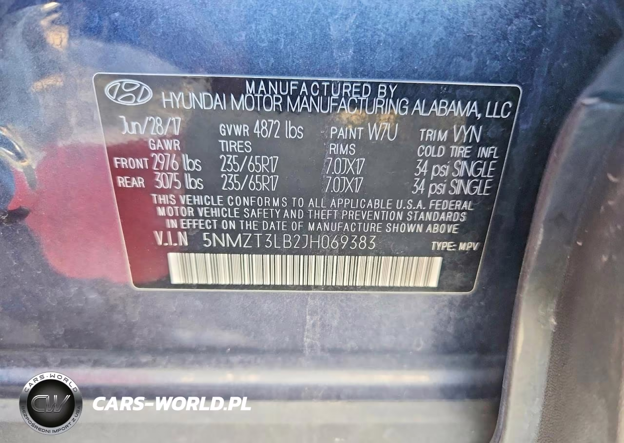 2018 Hyundai Santa Fe Sport 2.4L VIN:5NMZT3LB2JH069383 - 13