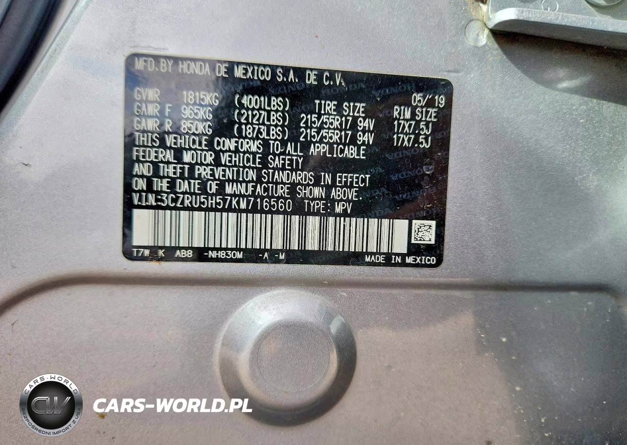 2019 Honda Hr-V Ex VIN:3CZRU5H57KM716560 - 13