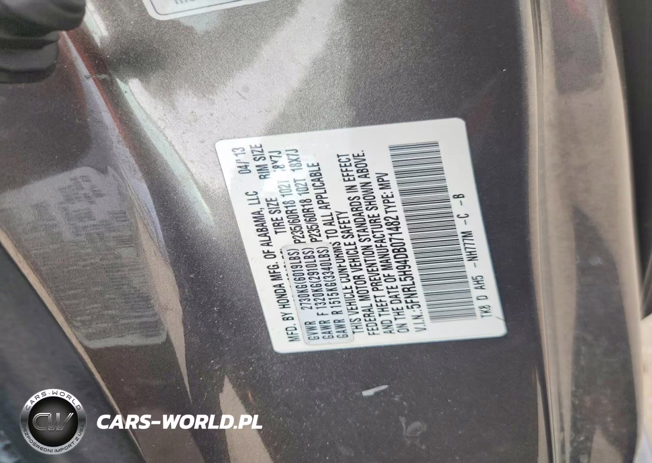 2013 Honda Odyssey Touring VIN:5FNRL5H94DB071482 - 13