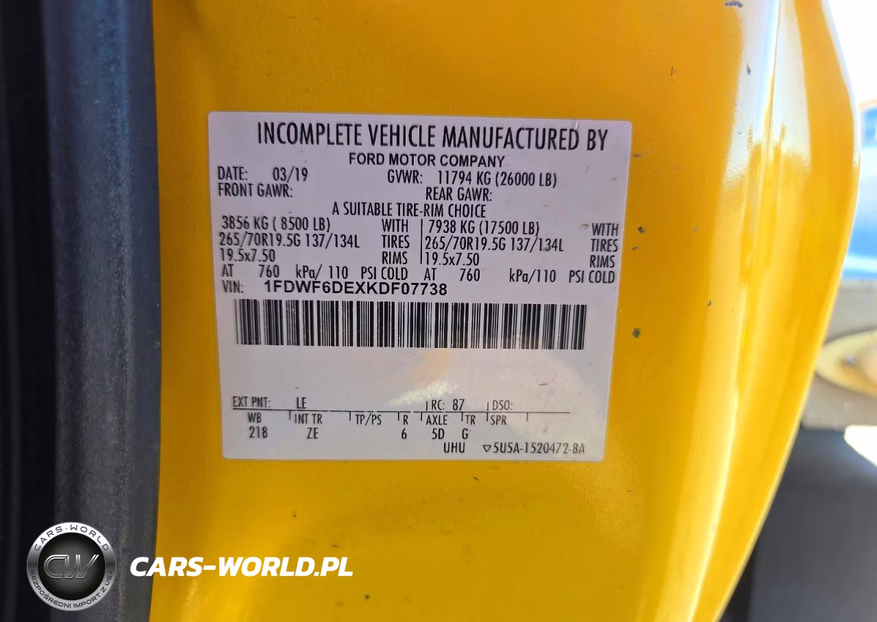 2019 Ford F650 Super Duty VIN:1FDWF6DEXKDF07738 - 13