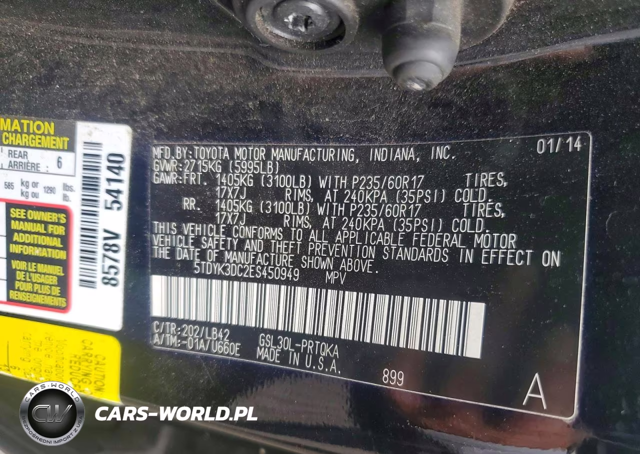 2014 Toyota Sienna Xle 8-Passenger VIN:5TDYK3DC2ES450949 - 13