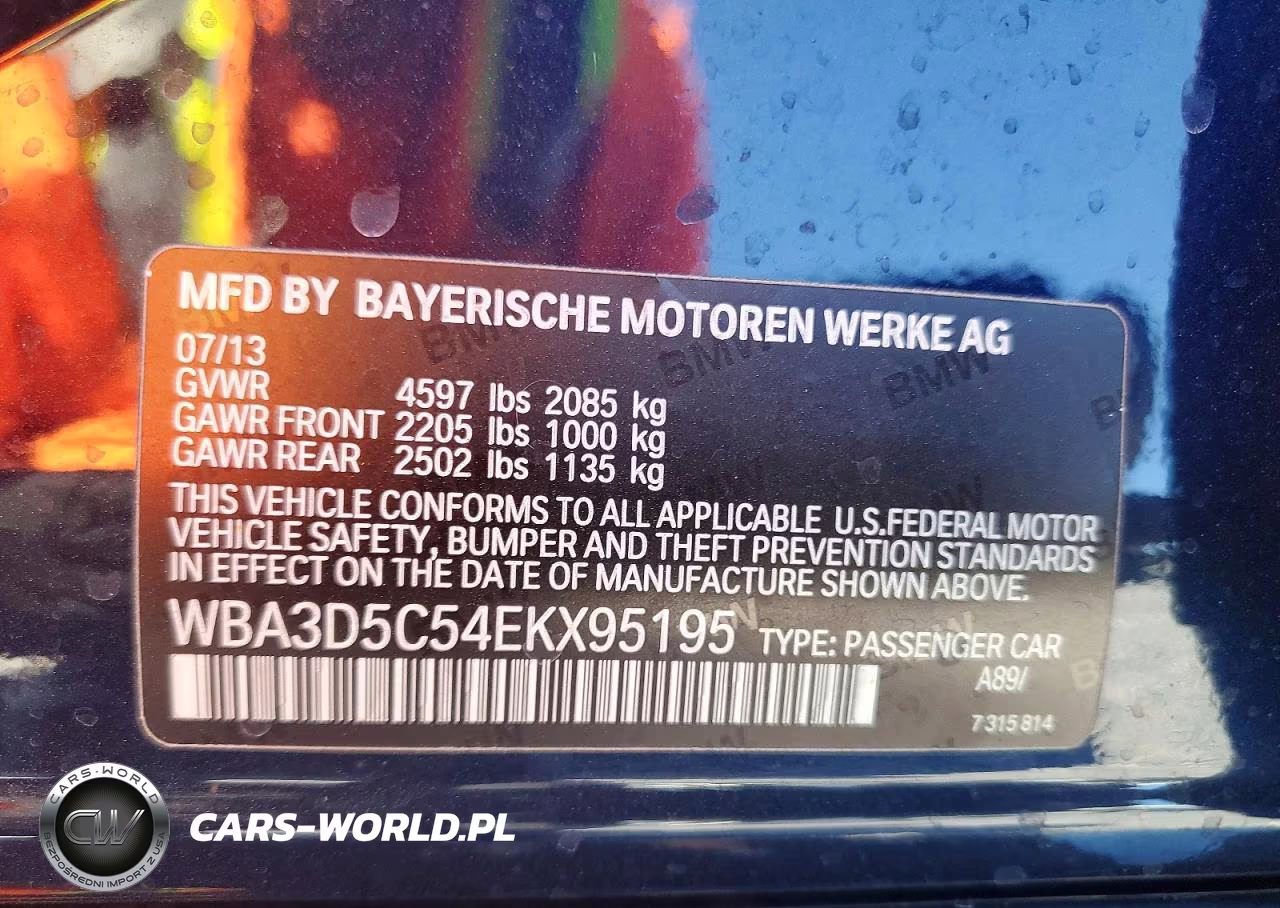 2014 BMW 328 D xDrive VIN:WBA3D5C54EKX95195 - 12
