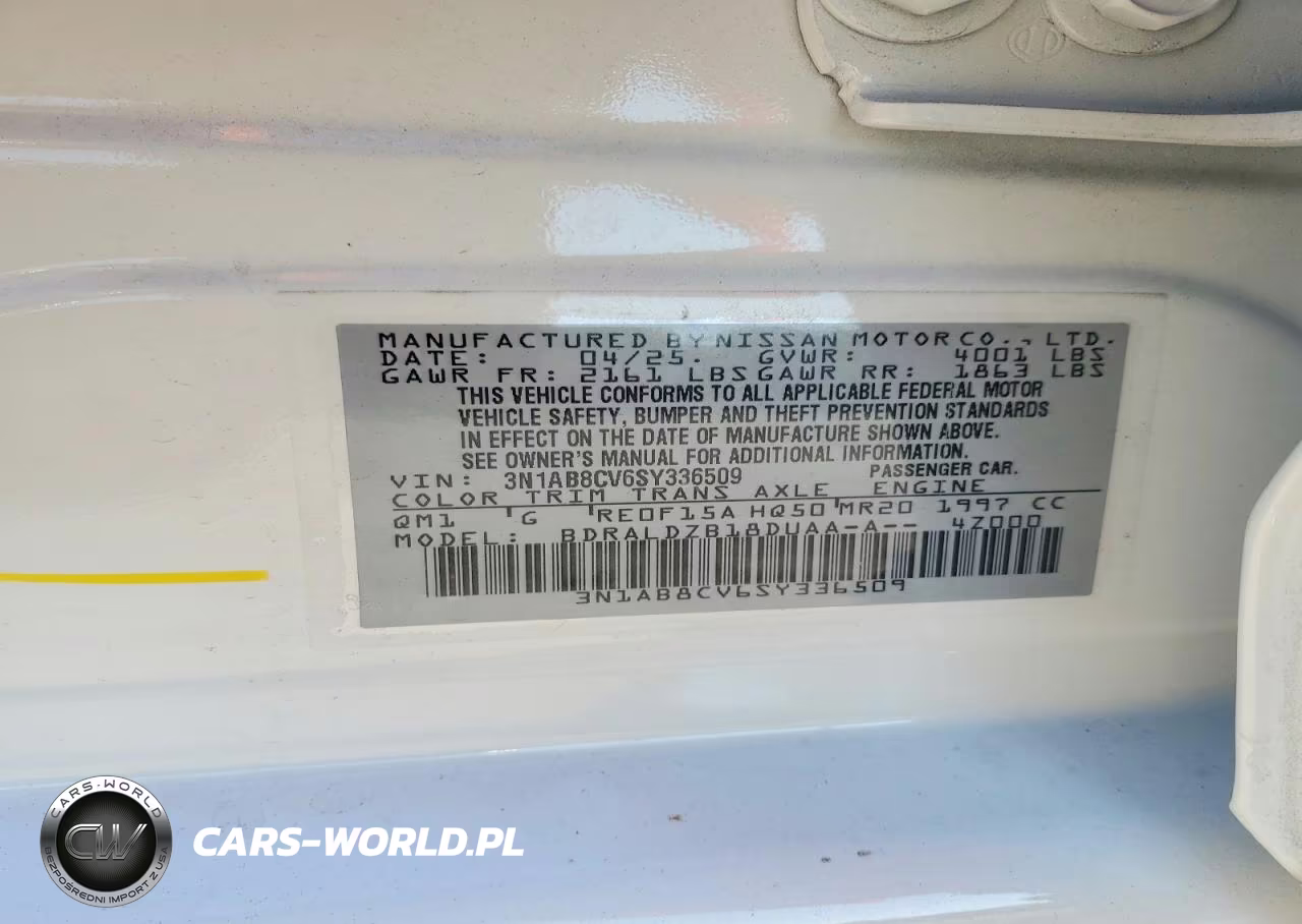 2025 Nissan Sentra Sv VIN:3N1AB8CV6SY336509 - 12