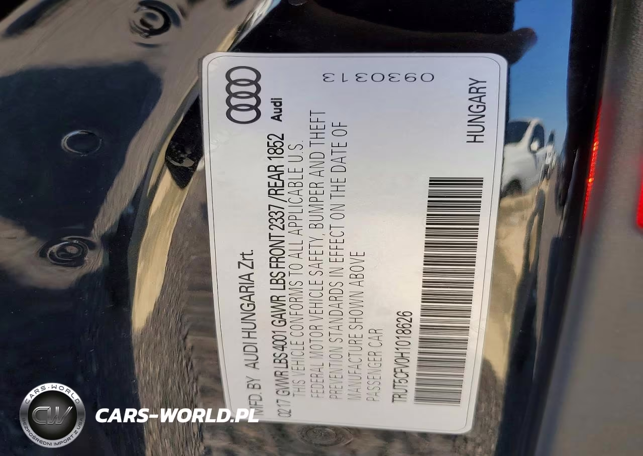 2017 Audi Tt VIN:TRUT5CFV0H1018626 - 12