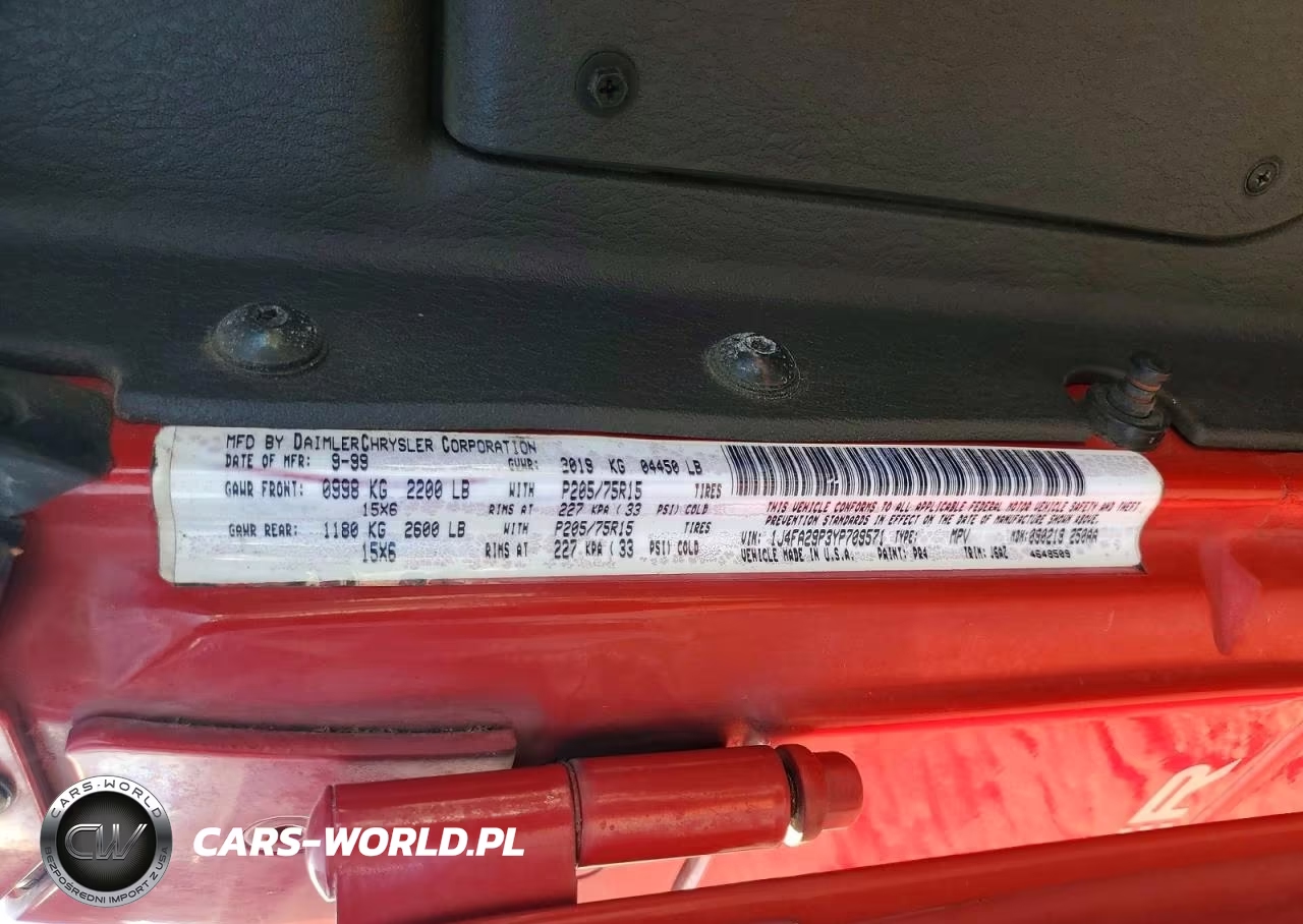 2000 Jeep Wrangler - Tj Se VIN:1J4FA29P3YP709571 - 12