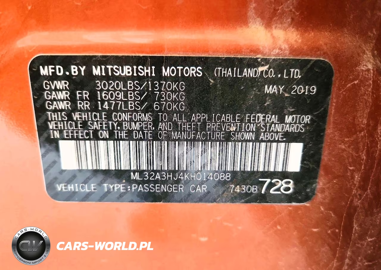 2019 Mitsubishi Mirage Es VIN:ML32A3HJ4KH014088 - 13