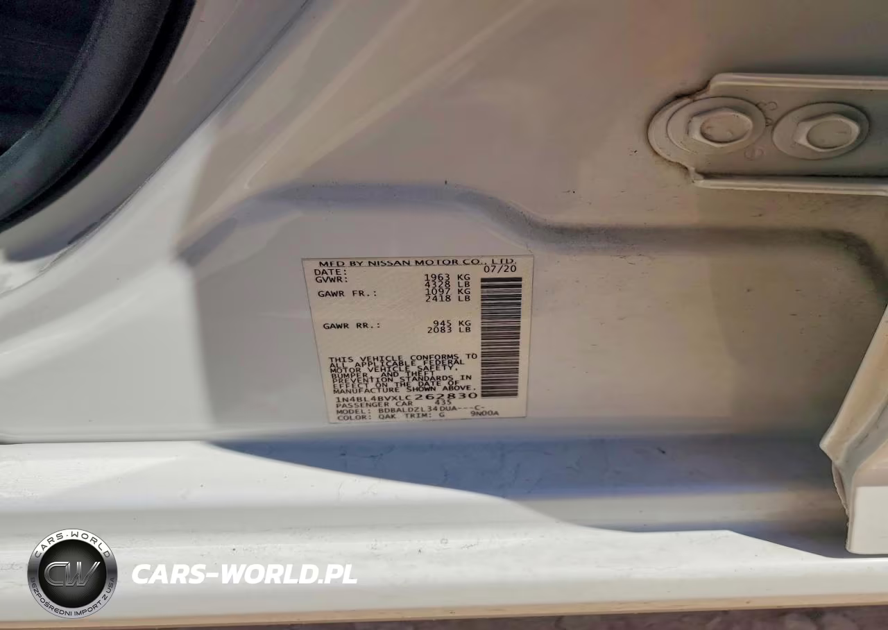 2020 Nissan Altima S VIN:1N4BL4BVXLC262830 - 12