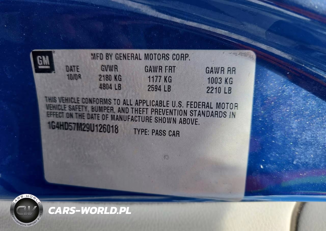 2009 Buick Lucerne Cxl VIN:1G4HD57M29U126018 - 12