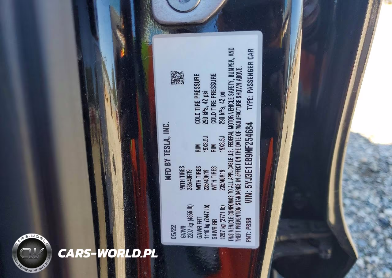 2022 Tesla Model 3 VIN:5YJ3E1EB9NF254684 - 13