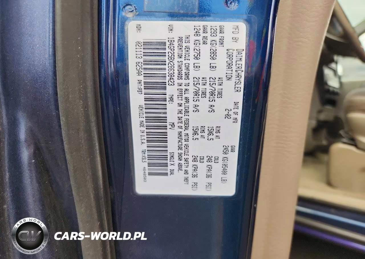 2002 Dodge Caravan Se VIN:1B4GP25BX2B638423 - 13