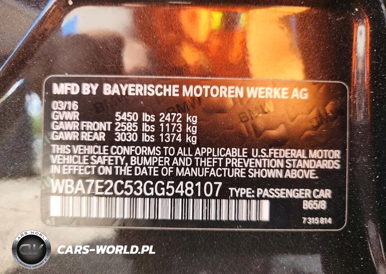 2016 BMW 740 I VIN:WBA7E2C53GG548107 - 12