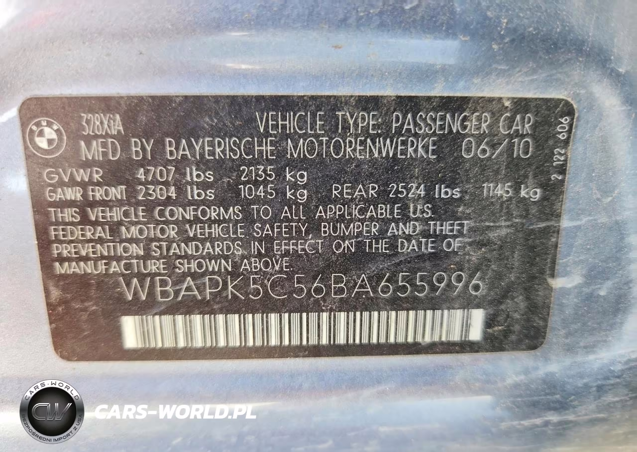 2011 BMW 328 Xi Sulev VIN:WBAPK5C56BA655996 - 13