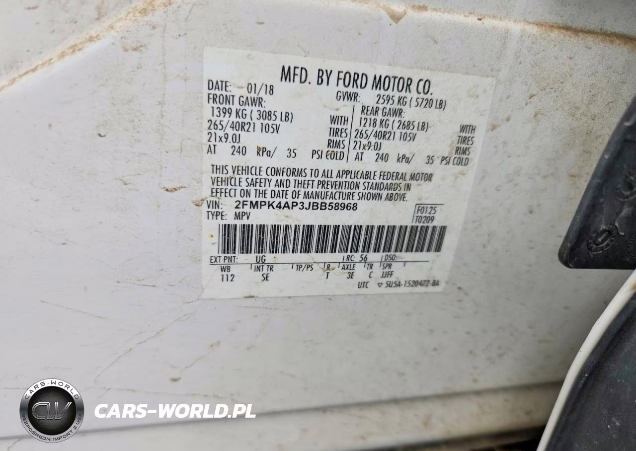 2018 Ford Edge Sport VIN:2FMPK4AP3JBB58968 - 12