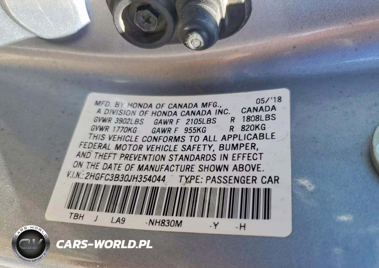 2018 Honda Civic Ex VIN:2HGFC3B30JH354044 - 12