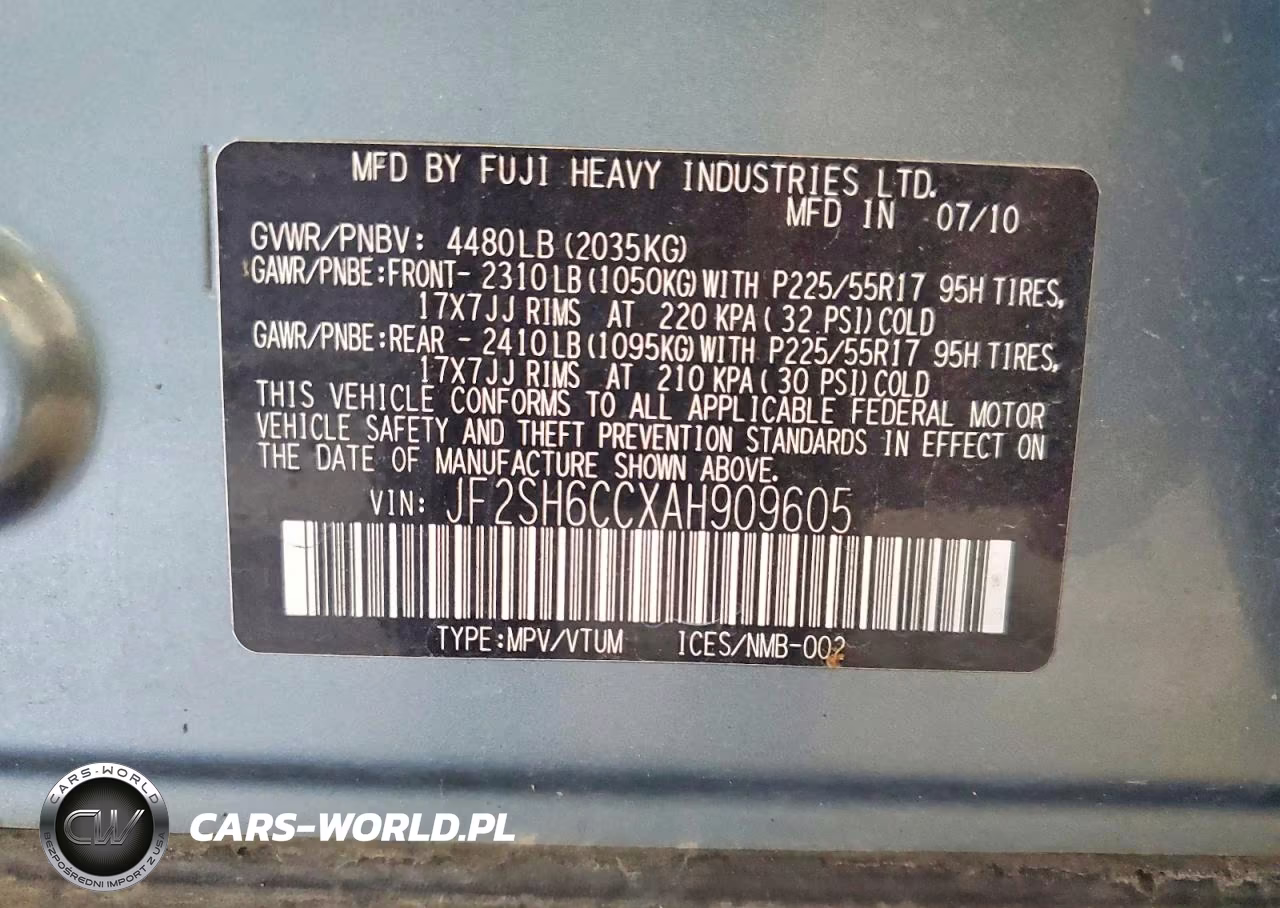 2010 Subaru Forester 2.5X Premium VIN:JF2SH6CCXAH909605 - 13