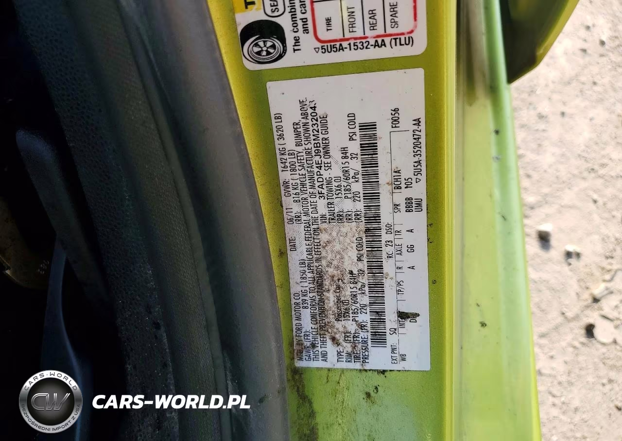 2011 Ford Fiesta Se VIN:3FADP4EJ9BM232043 - 12