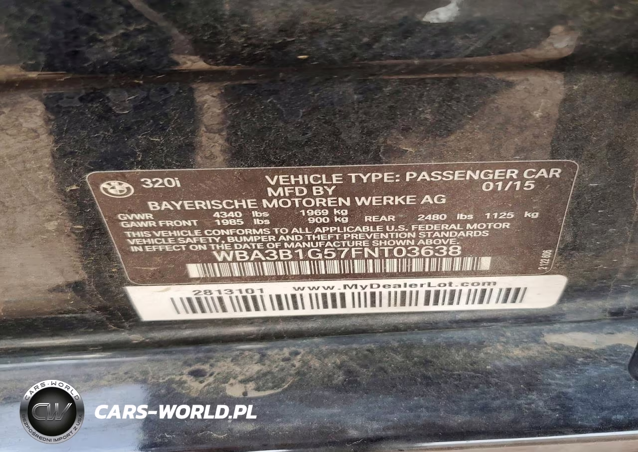 2015 BMW 320 I VIN:WBA3B1G57FNT03638 - 13