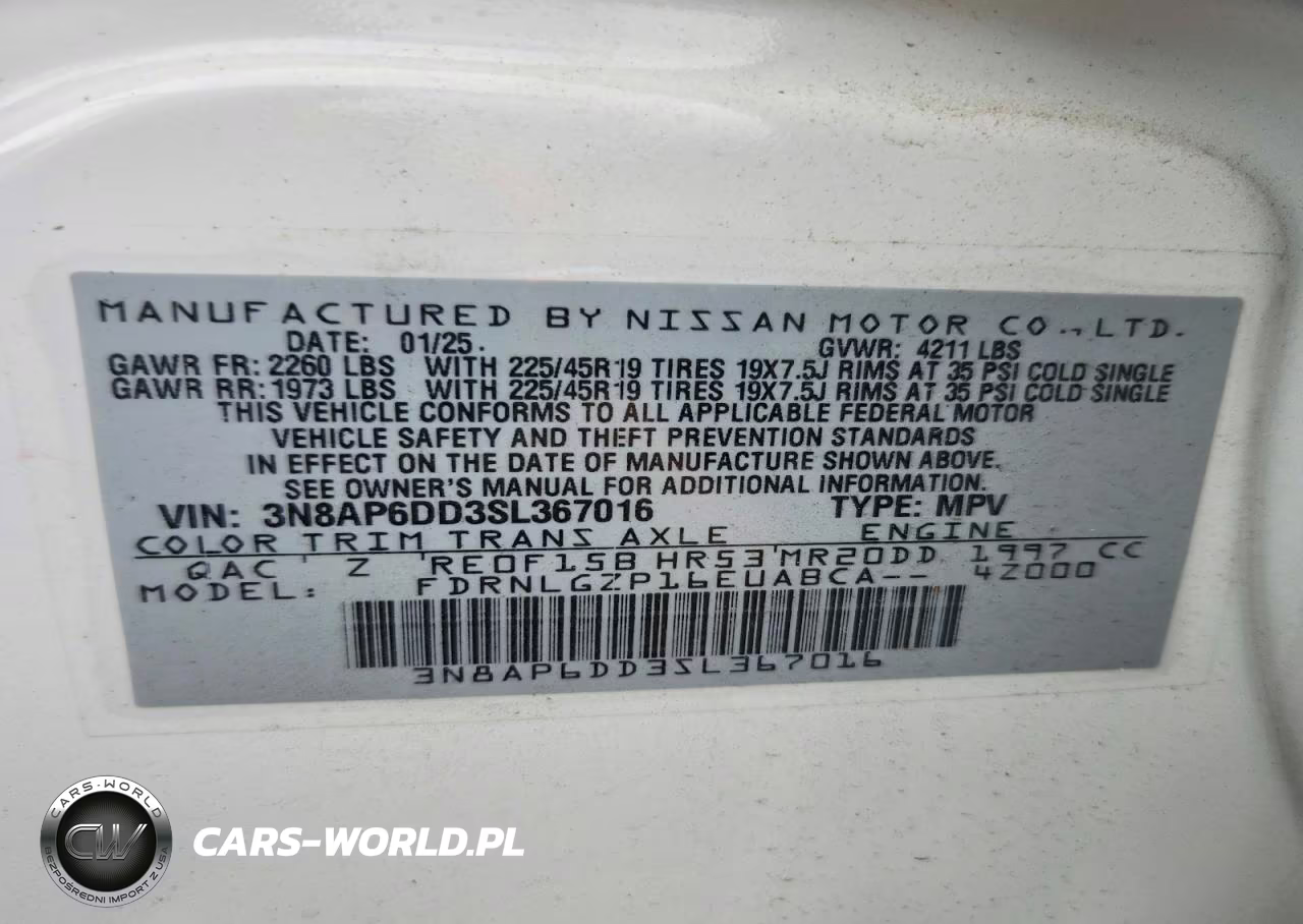 2025 Nissan Kicks Sr VIN:3N8AP6DD3SL367016 - 14
