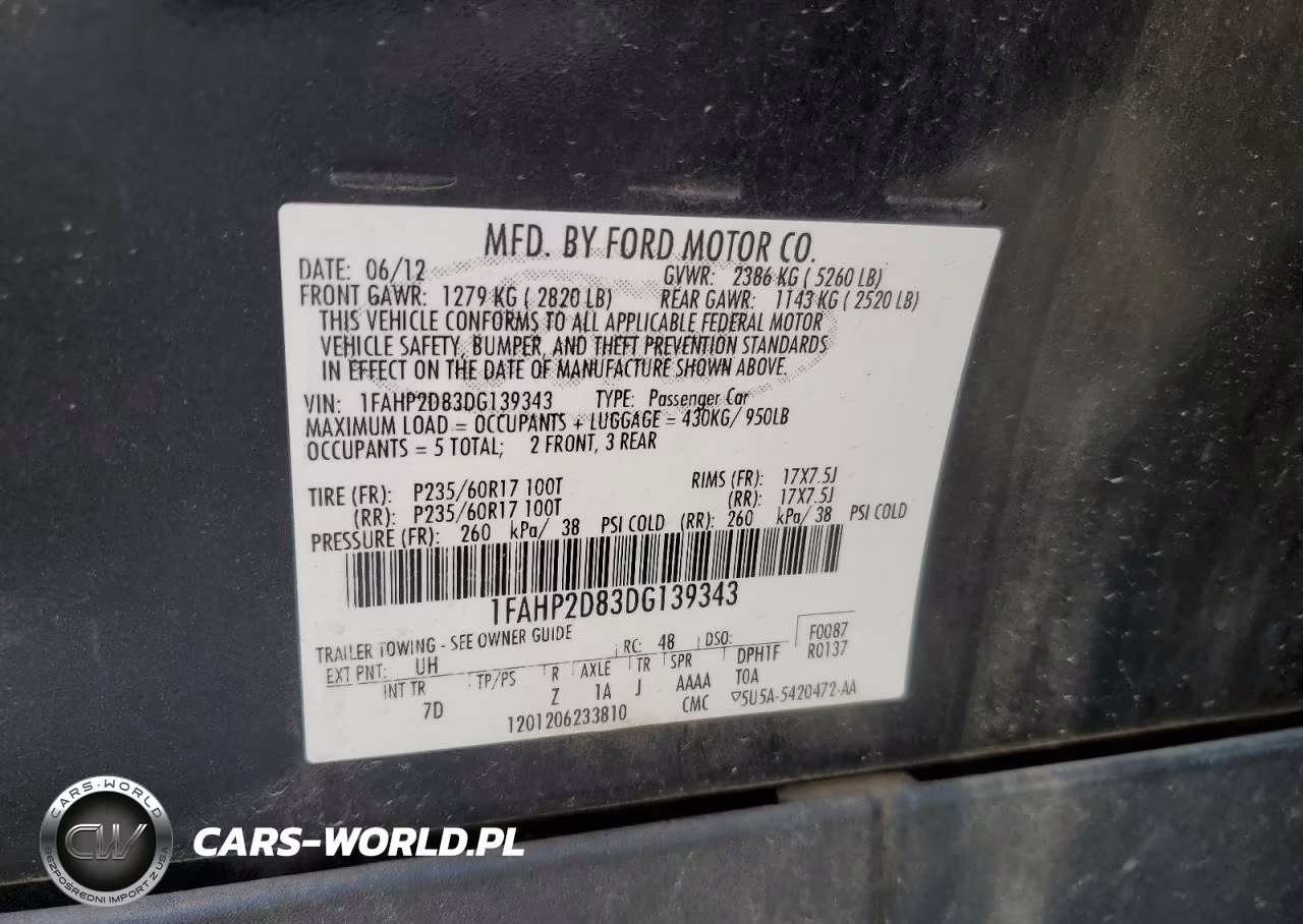 2013 Ford Taurus Se VIN:1FAHP2D83DG139343 - 12