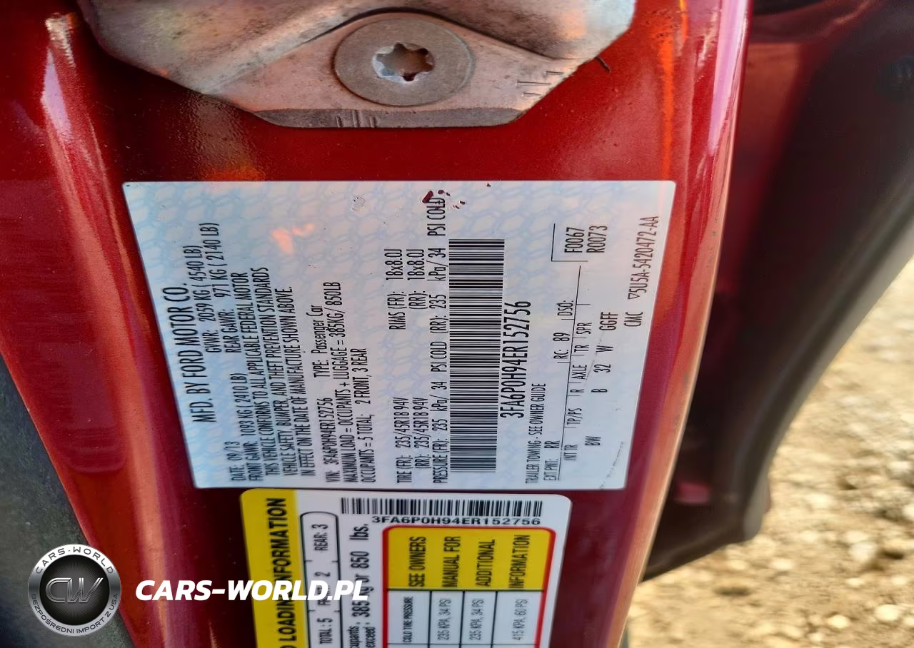 2014 Ford Fusion Se VIN:3FA6P0H94ER152756 - 12