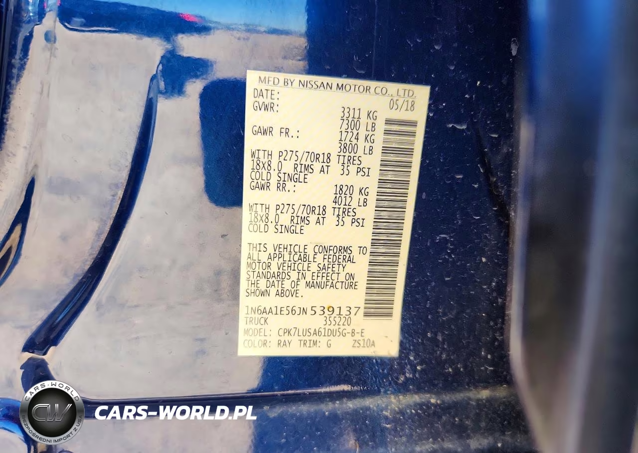 2018 Nissan Titan S VIN:1N6AA1E56JN539137 - 12