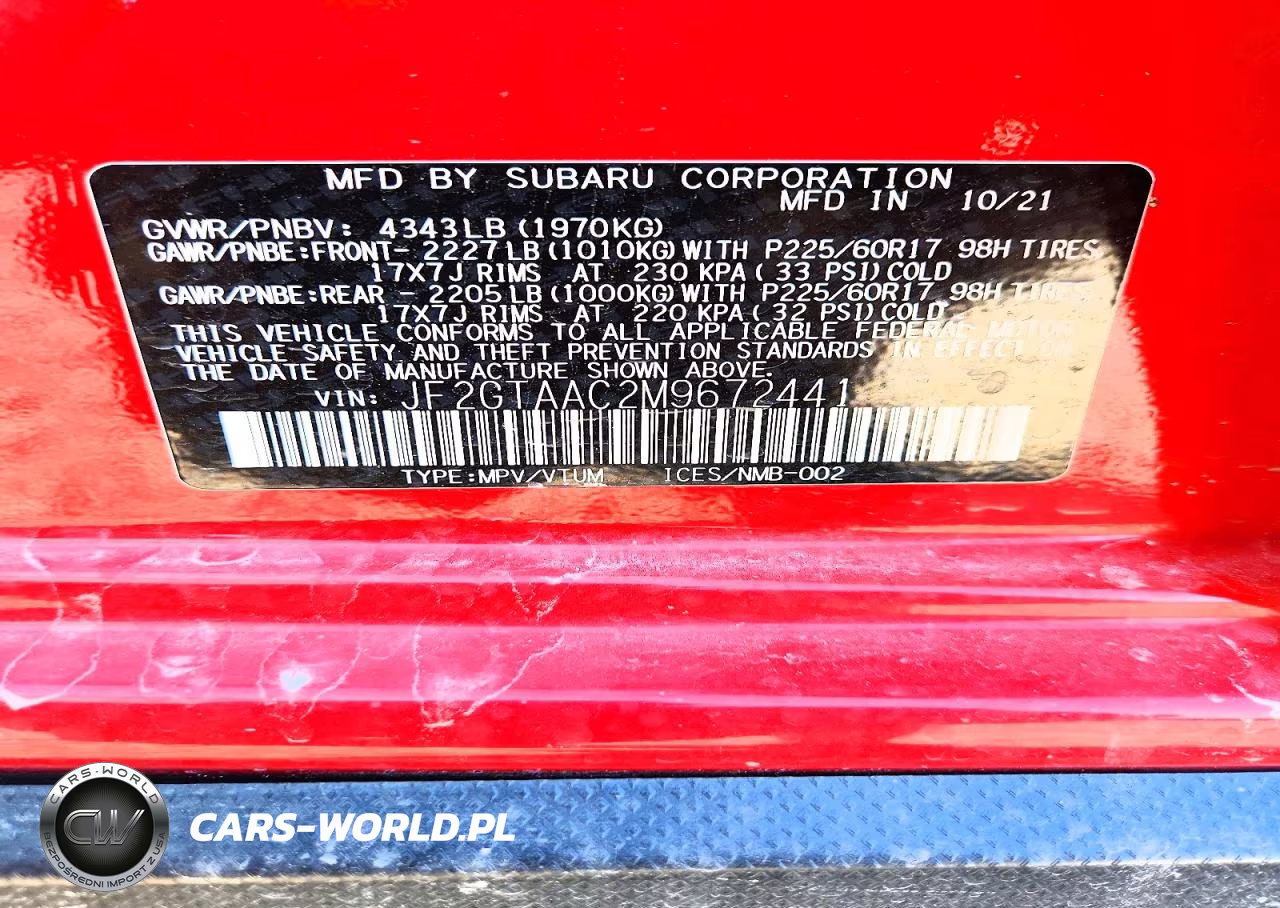 2021 Subaru Crosstrek VIN:JF2GTAAC2M9672441 - 12