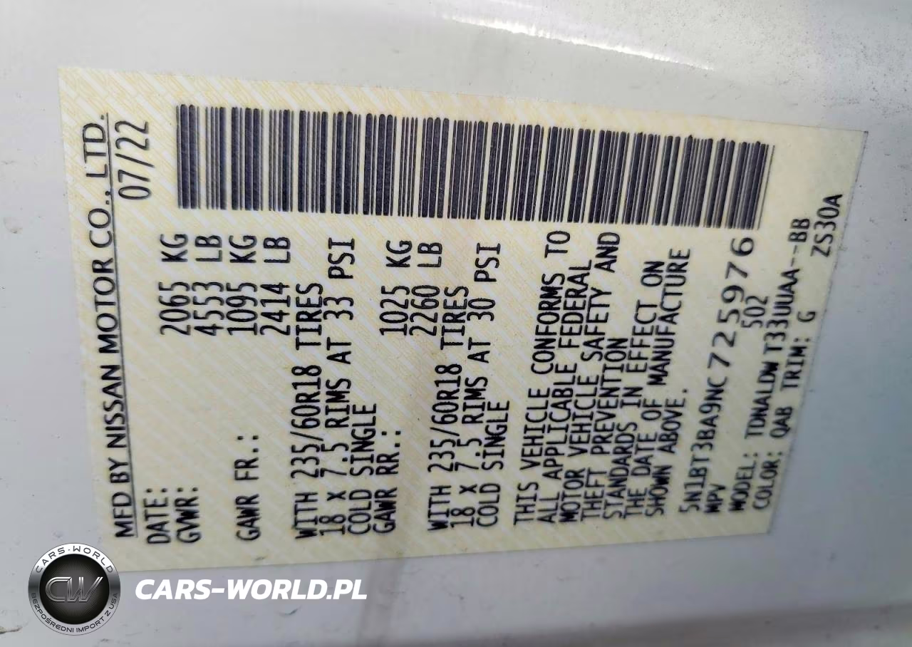 2022 Nissan Rogue Sv VIN:5N1BT3BA9NC725976 - 14