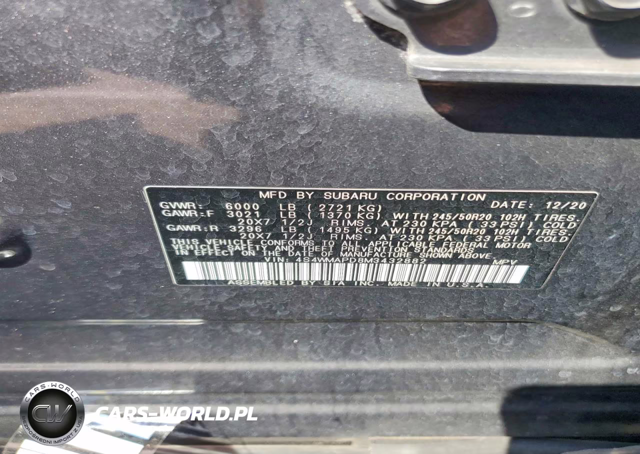 2021 Subaru Ascent Limited VIN:4S4WMAPD8M3432882 - 13
