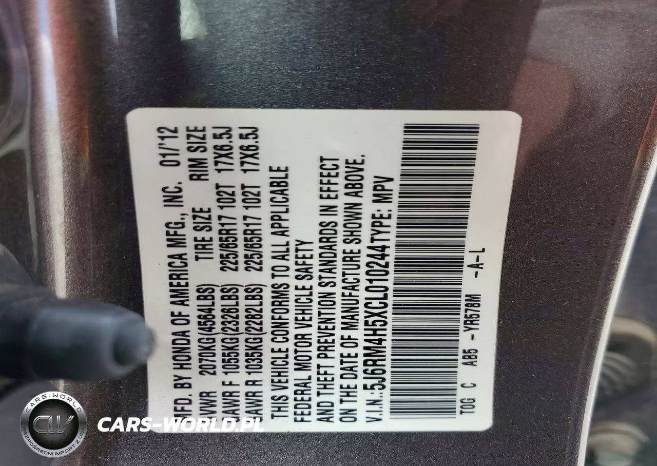 2012 Honda Cr-V Ex VIN:5J6RM4H5XCL010244 - 13