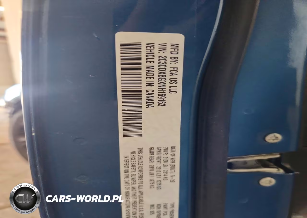 2022 Dodge Charger Sxt VIN:2C3CDXBGXNH169163 - 12