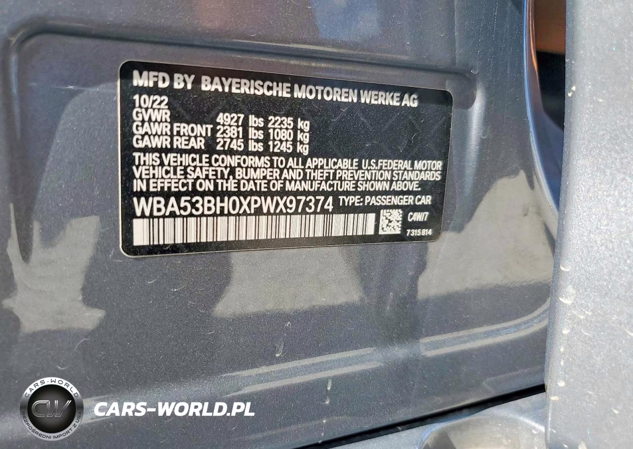 2023 BMW 530 I VIN:WBA53BH0XPWX97374 - 12