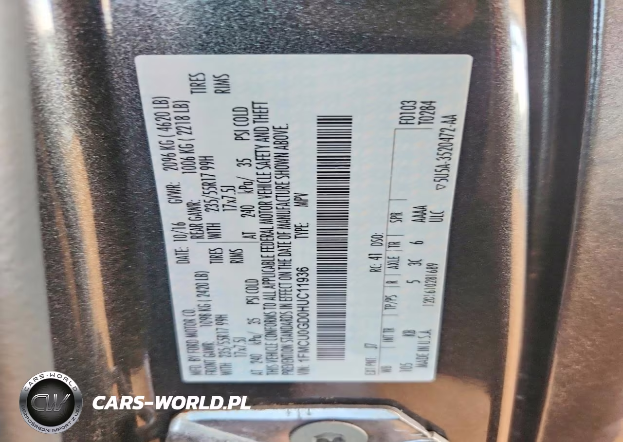 2017 Ford Escape Se VIN:1FMCU0GD0HUC11936 - 13