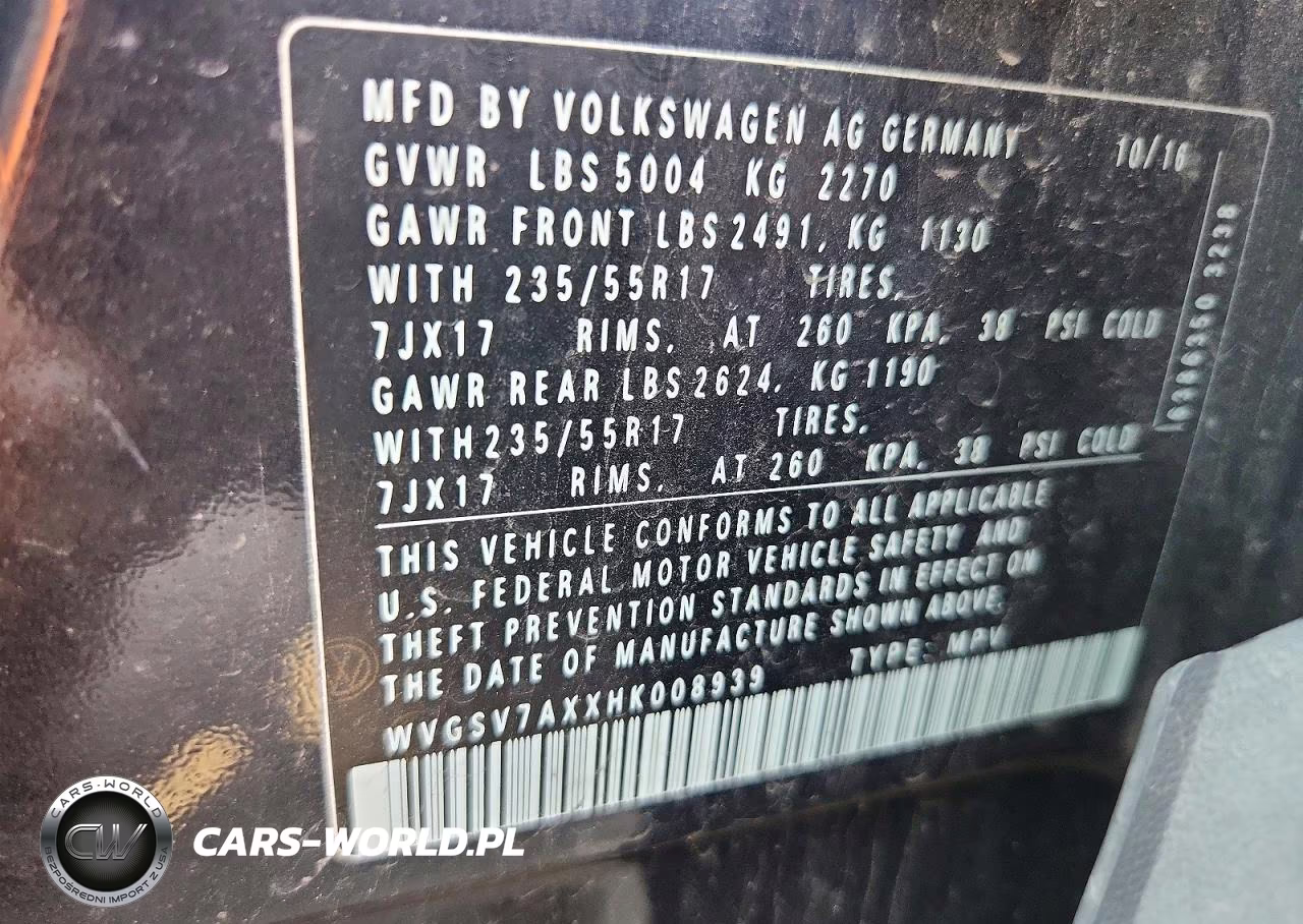 2017 Volkswagen Tiguan Wolfsburg VIN:WVGSV7AXXHK008939 - 13
