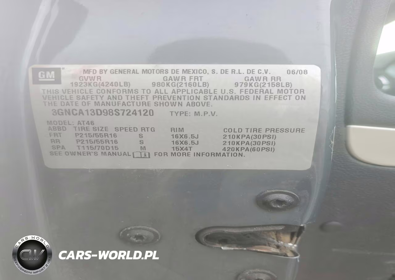 2008 Chevrolet Hhr Ls VIN:3GNCA13D98S724120 - 12